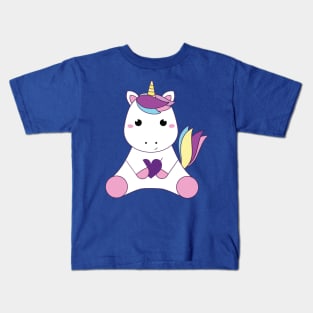 Baby unicorn and heart 1 Kids T-Shirt